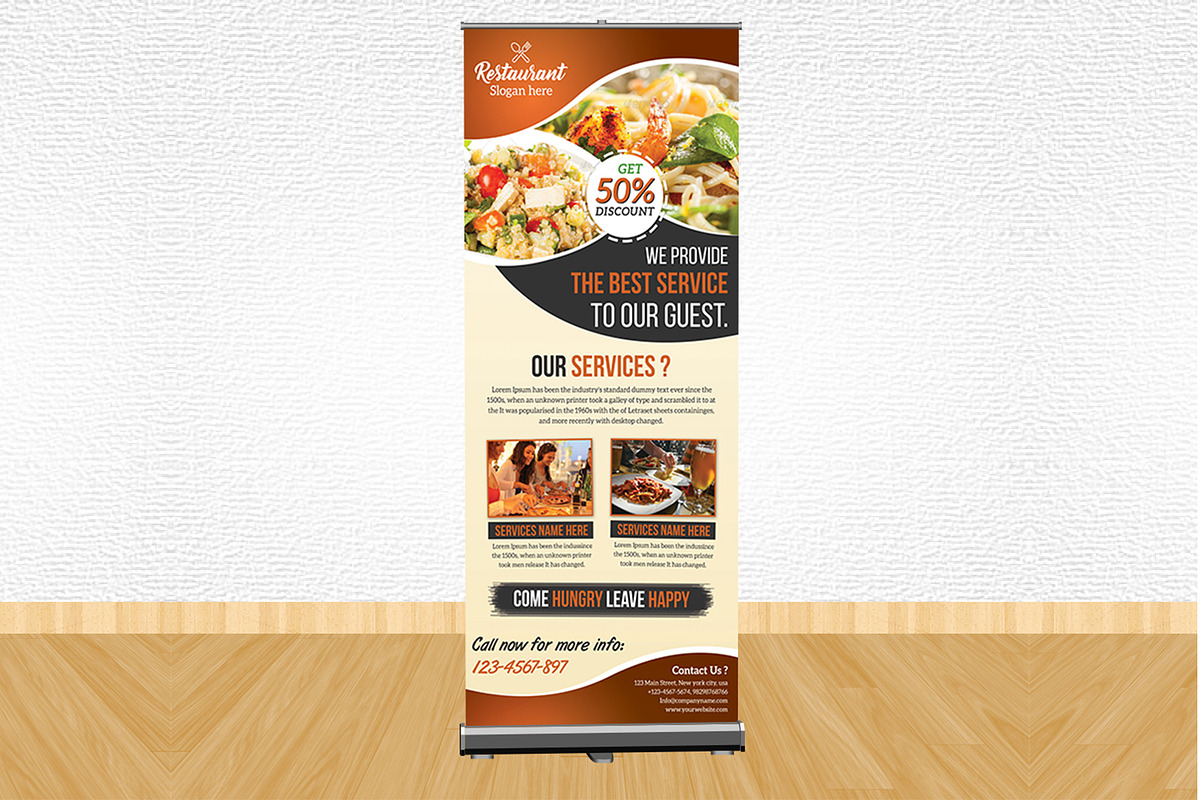 Restaurant Rollup Banner, a Flyer Template by Creative  designer (Photo 2 of 2)