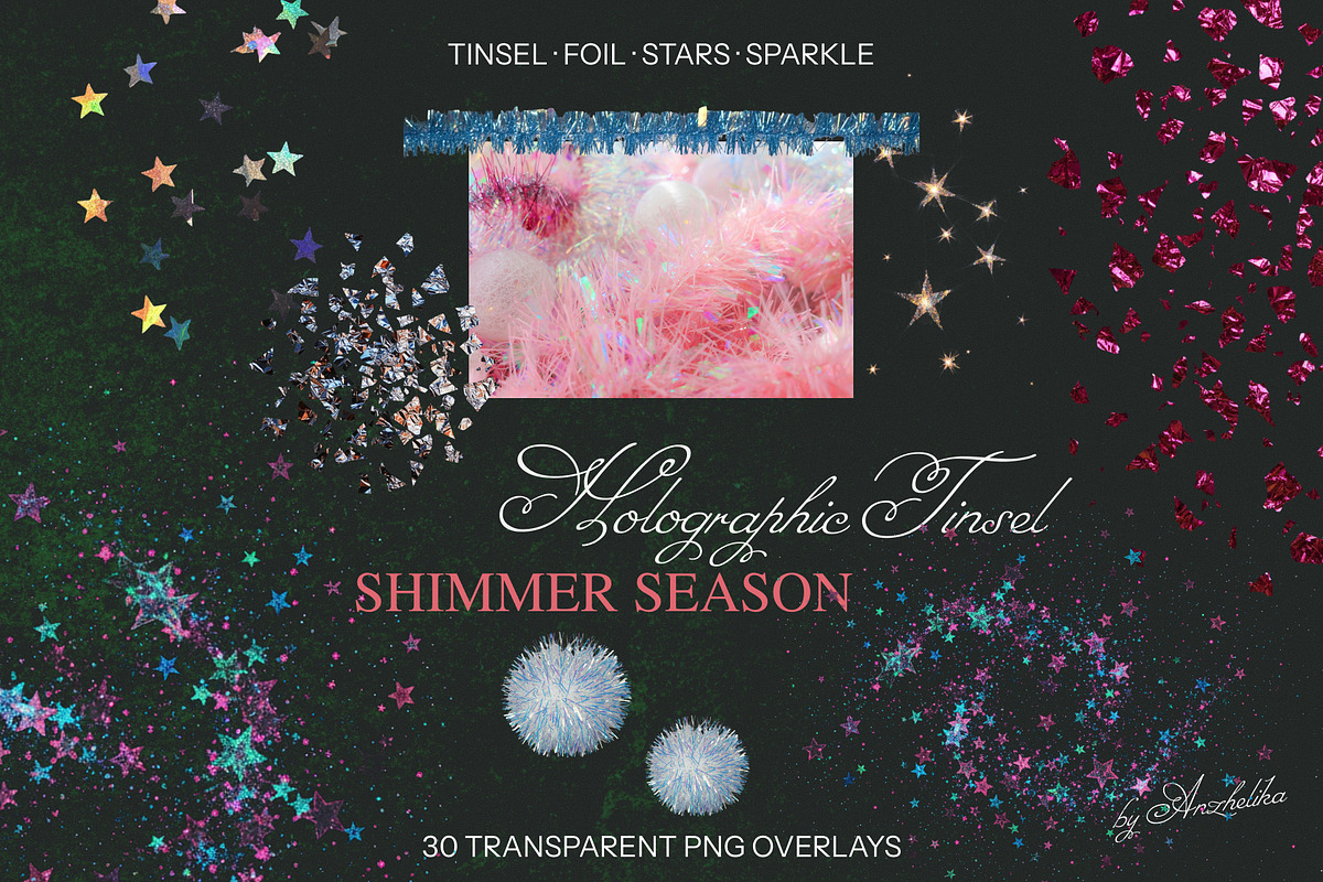 Shimmer Season: Holographic Tinsel, a Texture Graphic by Anzhelika (Photo 1 of 11)