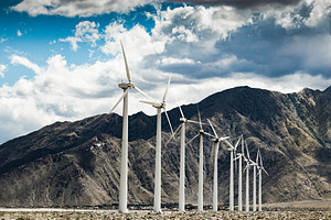 Windmills stock photo containing alternative and ecology