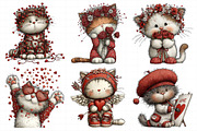 Whimsical Valentine Cat Clipart, an Illustration by Daily.Designs (Thumbnail 5 of 8)