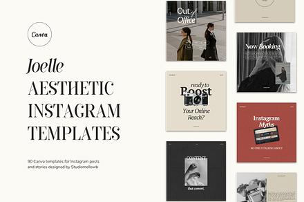JOELLE Aesthetic Instagram Templates, a Social Media Template by Studio Mellow B