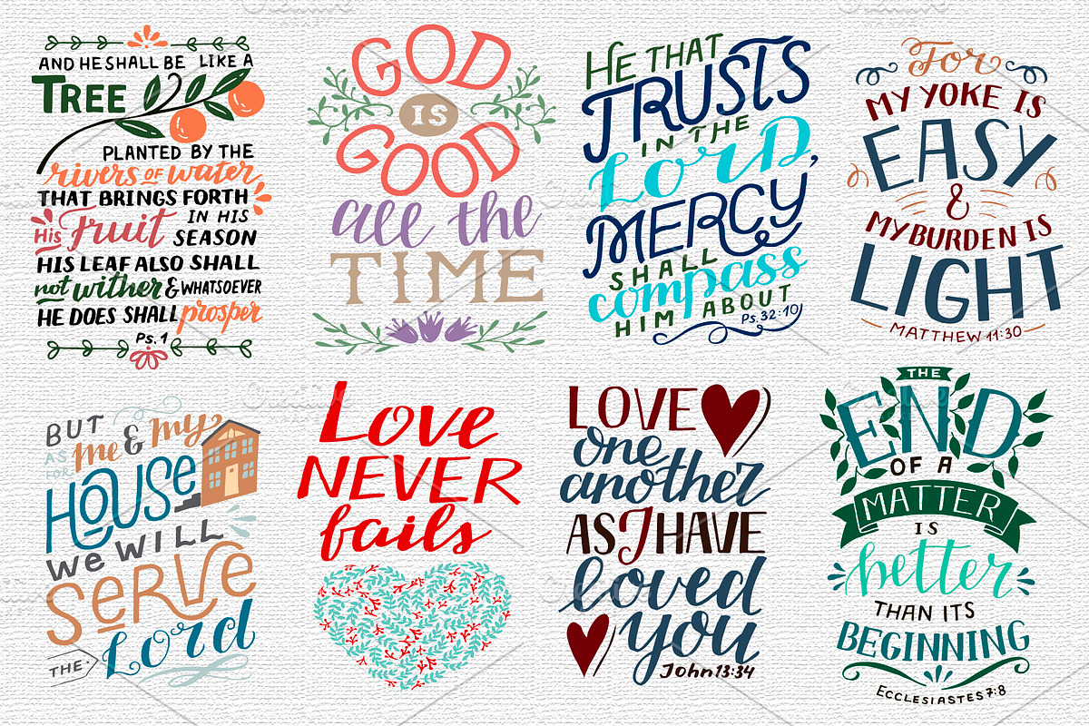 BUNDLE 64 BIBLE VERSES, an Illustration by Ola-la-la (Photo 5 of 12)