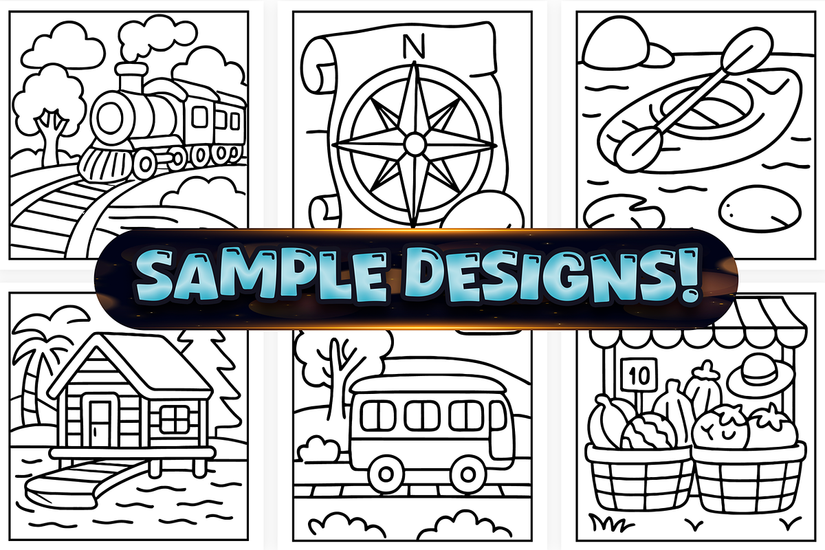 Bold Easy Travel Coloring Pages, a Sport Illustration by Craftsbeefy (Photo 2 of 4)