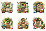 watercolor Easter Doors Clipart, an Illustration by DreamCafeArt (Thumbnail 2 of 5)