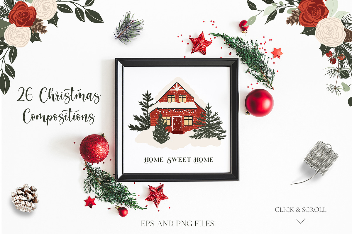 Christmas Mood - winter holiday set, a Seasonal Illustration by Madiwaso (Photo 2 of 12)