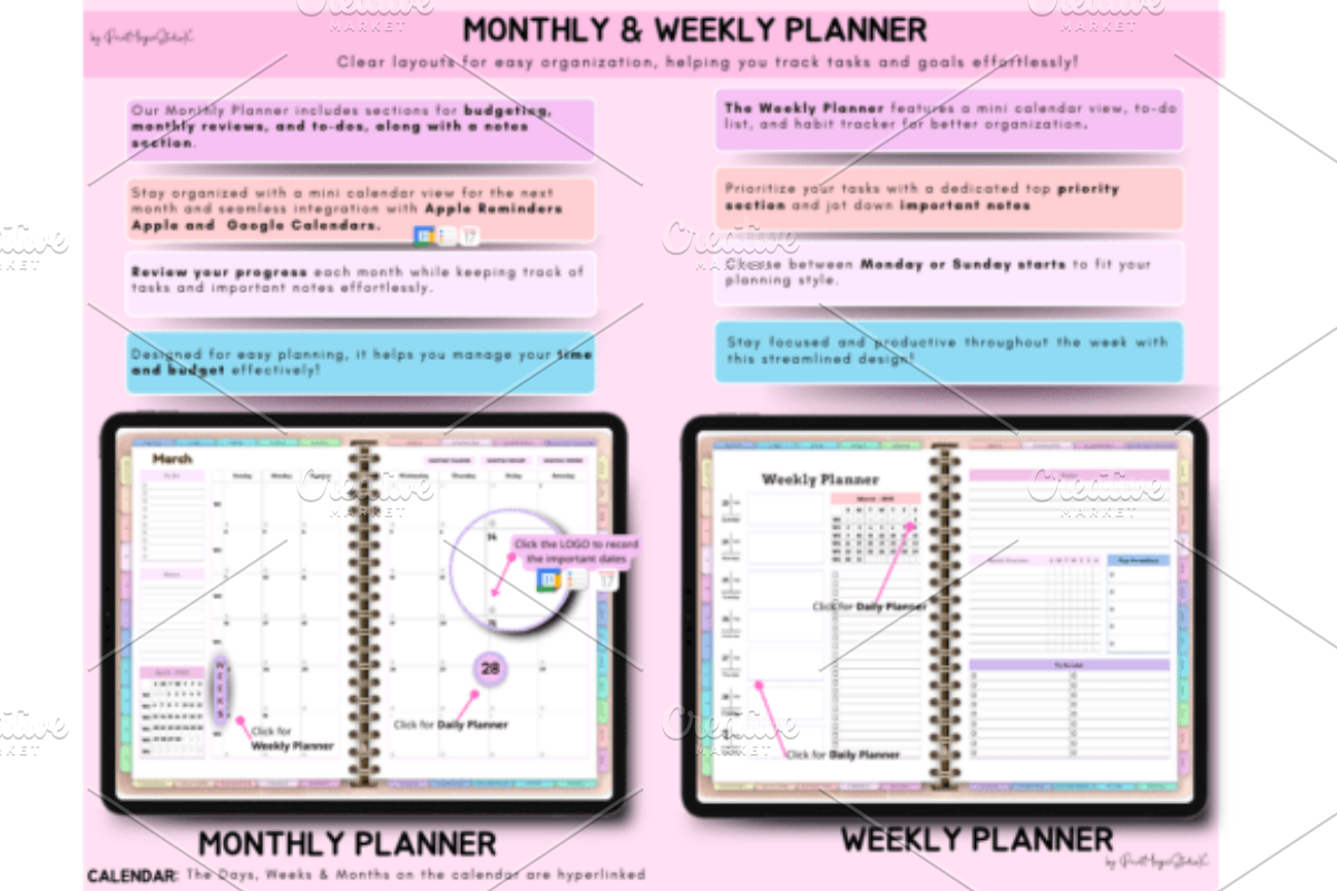 All-in-One Digital Planner, a Design Template by Ink Gallery (Photo 3 of 9)