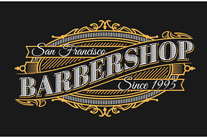 Barbershop Vintage Antique Label