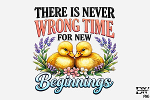 Spring Quote Duckling png, an Illustration by Designworld