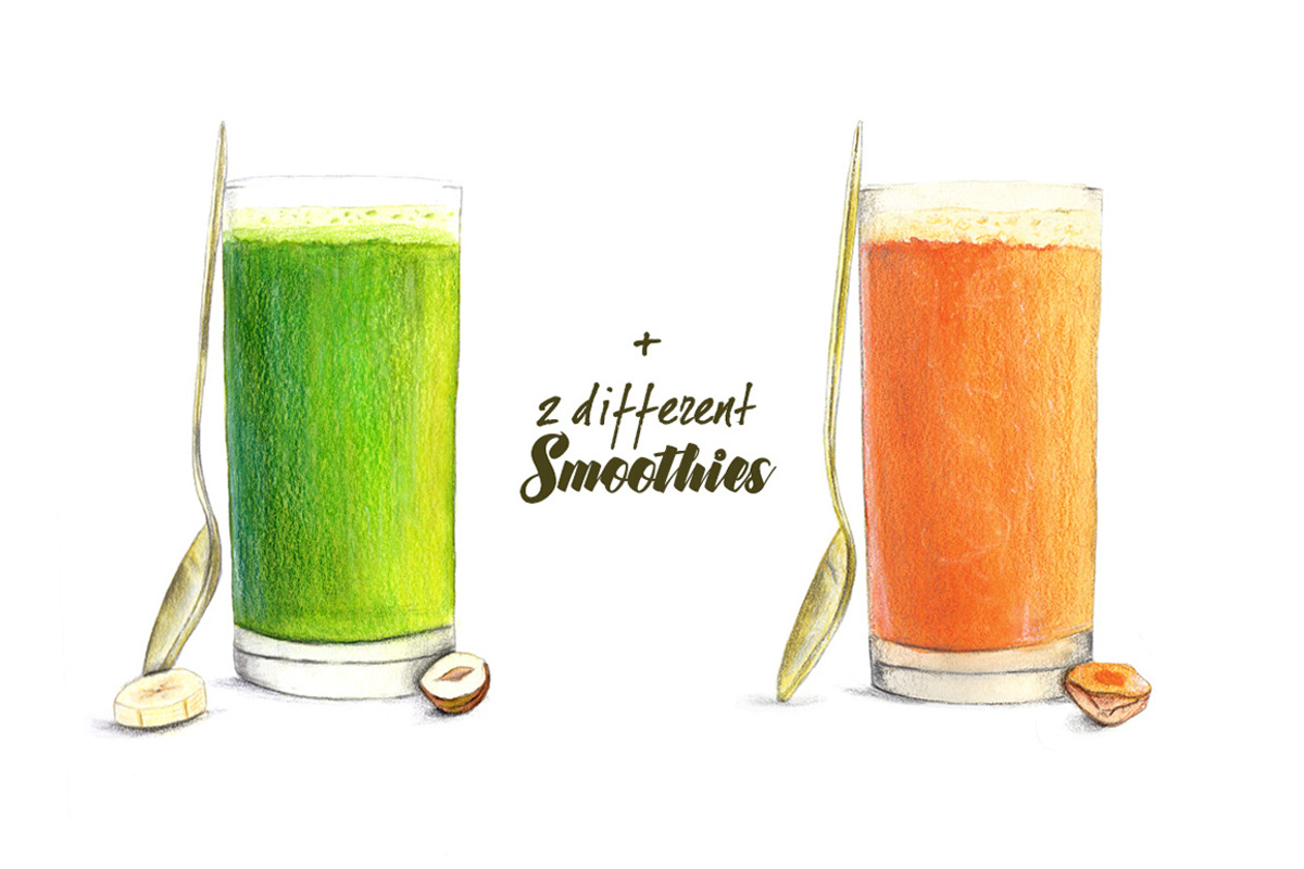 10 Green Smoothie Ingredients, a Healthcare Illustration by Miriam Figueras (Photo 2 of 6)