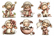 Whimsical Easter Sheep Clipart, an Illustration by Daily.Designs (Thumbnail 5 of 8)