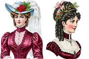 Victorian Christmas Ladies Clipart, an Illustration by DreamArtGraphic (Thumbnail 3 of 5)