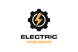 Gear cog wheel with thunder logo, a Branding & Logo Template by funpixel