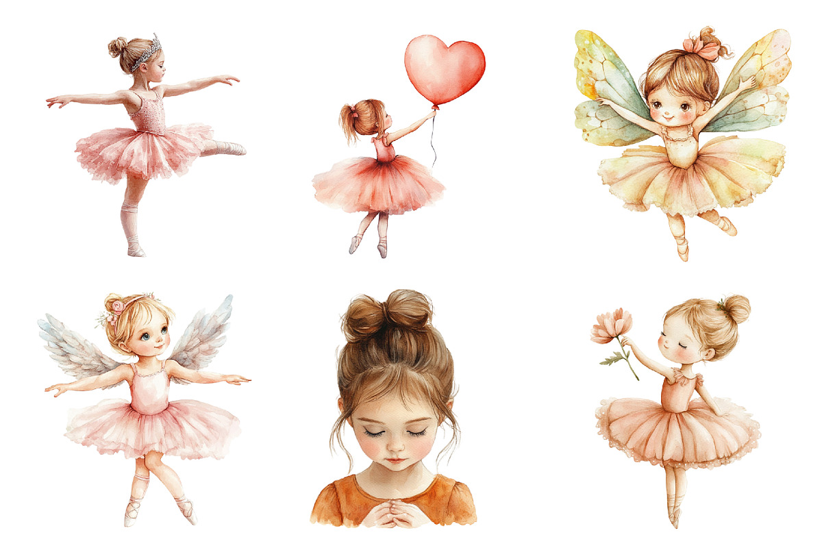 Baby Ballerina Girls PNG, an Illustration by SinaCreation (Photo 4 of 5)
