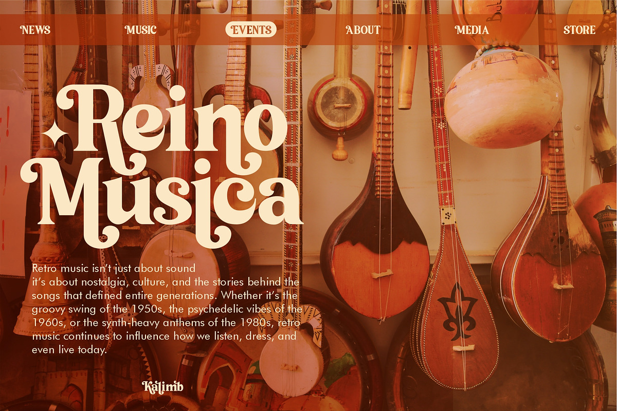 Kalimb - Retro Serif Typeface, a Serif Font by Bentype Studio (Photo 3 of 7)