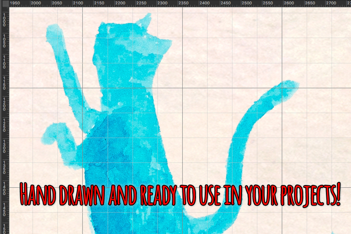 Blue Cat Silhouette Watercolors, an Animal Illustration by Violet LeBeaux (Photo 3 of 3)