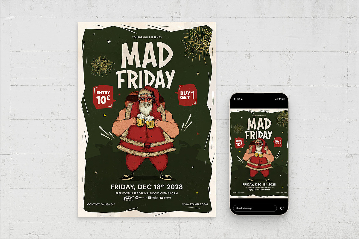Christmas Mad Friday Flyer Template, a Flyer Template by BrandPacks (Photo 5 of 5)