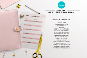 Gratitude Journal Planner Canva