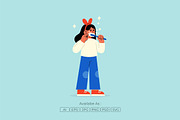 Woman Brushing Teeth with Foam, a Healthcare Illustration by Partikusi Design (Thumbnail 2 of 3)
