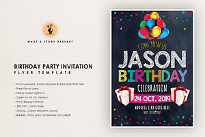 Birthday Party Invitation, a Flyer Template by What a Story