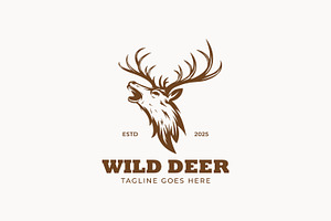 Powerful Roaring Deer Logo, a Branding & Logo Template by Signatoro