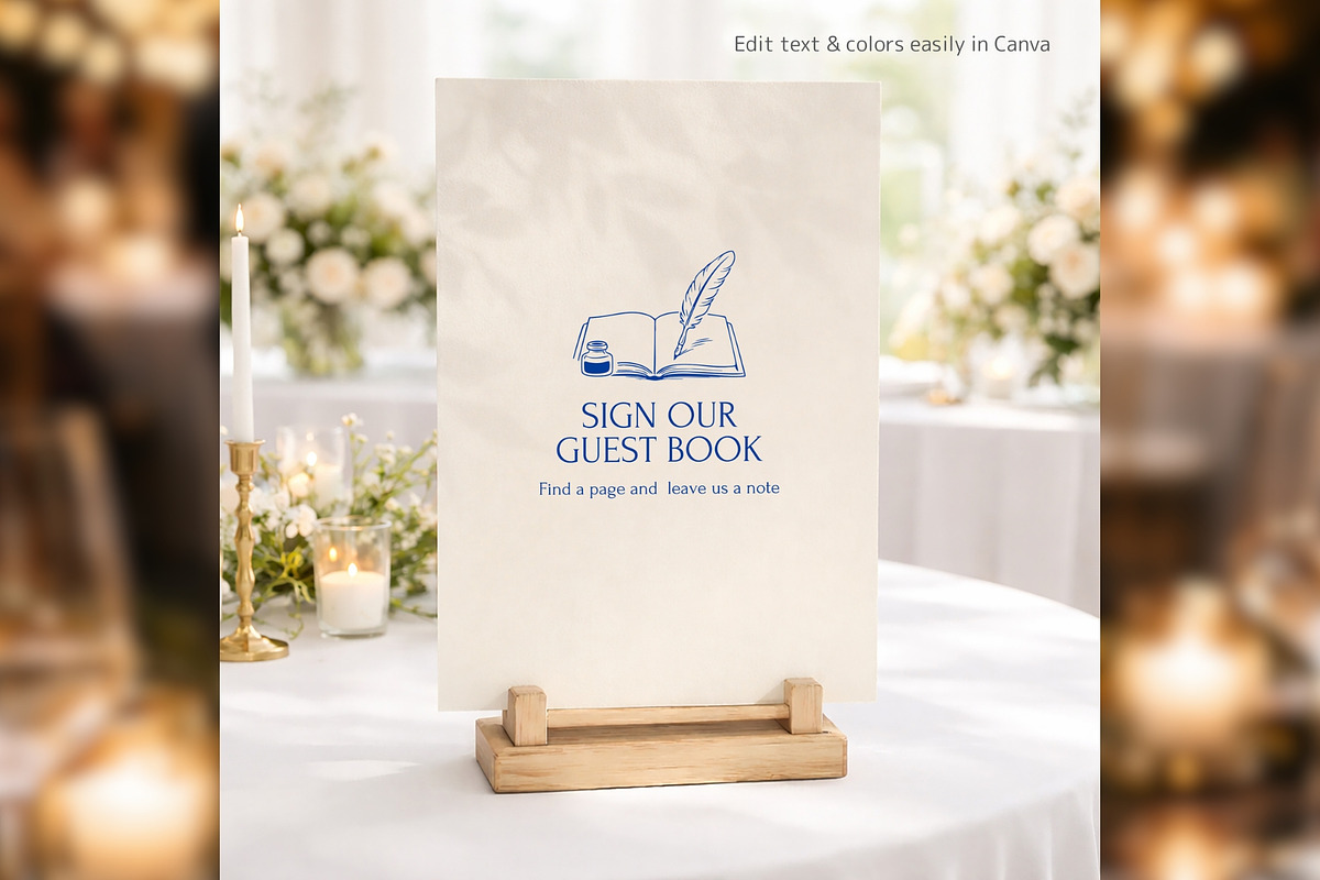 Luxury Guest Book Canva bd0004, a Card Template by TyphoonStudio (Photo 3 of 8)