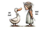 Whimsical Floral Girl and Duck, an Animal Illustration by GiraffeCreative (Thumbnail 19 of 20)