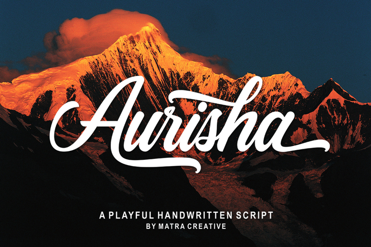 Aurisha Script, a Script Font by Matra Creative (Photo 1 of 7)