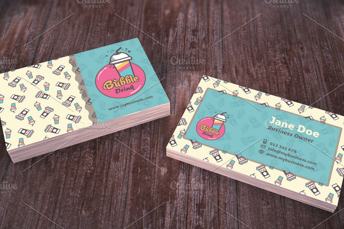 Bubble Drink Business Card vol 1, a Business Card Template by audeemirza (Photo 4 of 4)