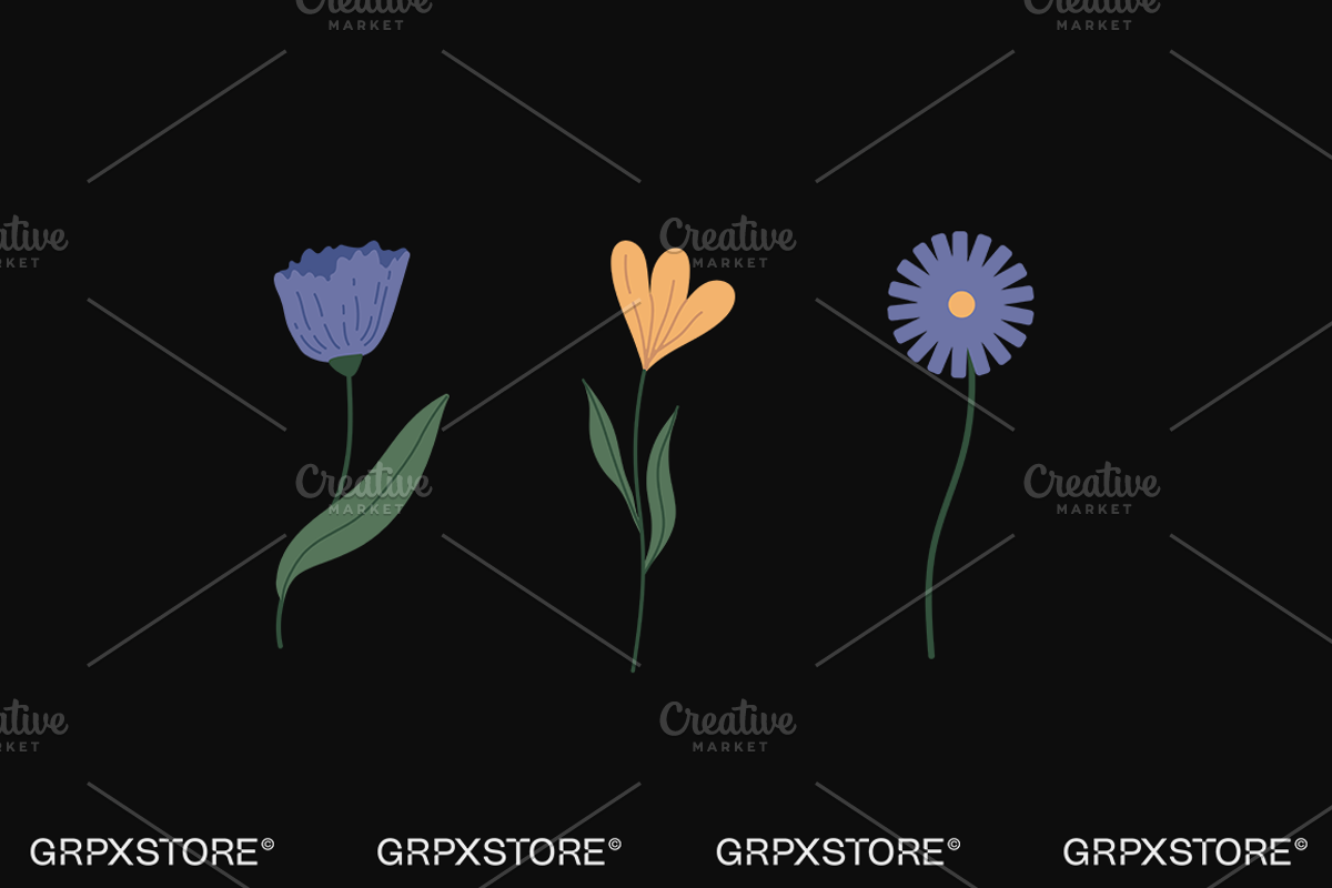27 Flower Vector Illustrations, a Decorative Illustration by GRPXSTORE (Photo 5 of 11)