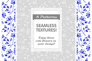 SET / 8 / Seamless flower Patterns, a Pattern Graphic by Nadin_Lebedeva (Thumbnail 1 of 5)