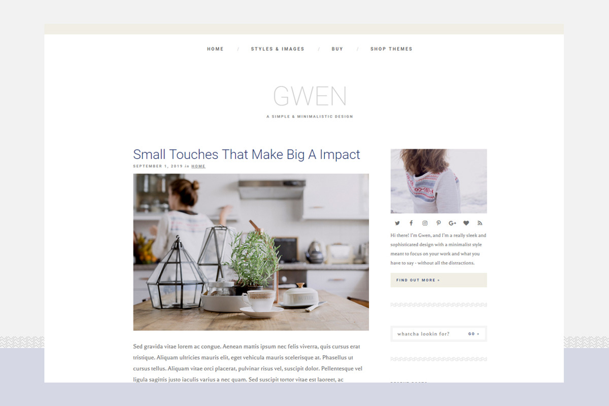 Gwen - Responsive WordPress Theme, a WordPress Template by Anna Moore (Photo 1 of 3)
