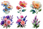 Whimsical Spring Flowers Clipart, an Illustration by DreamArtGraphic (Thumbnail 4 of 4)
