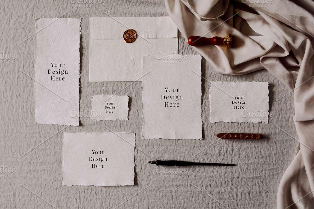 Deckle Edge Stationary Mockup Bundle, a Print Template by Barn Owl Studio (Photo 7 of 16)