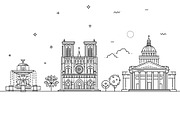 Paris Architecture Line Skyline, an Outline Icon by Tettygreen (Thumbnail 3 of 3)