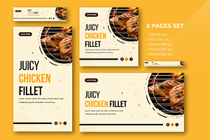 Juicy Chicken Fillet Banner, an UI Kit Template by MightyDesign
