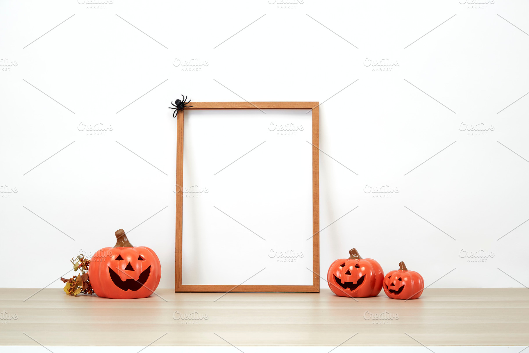 frame with pumpkin desk wall, a Photo by 1981 Rustic studio kan