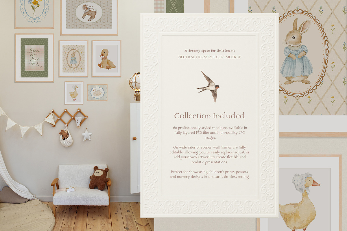 Petit Bébé Nursery Frames Mockups, a Household Mockup by Muse Mockups (Photo 4 of 19)