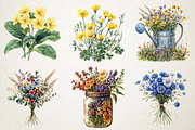 Spring Wildflower Meadow Clipart Set, an Illustration by RobertsArt (Thumbnail 3 of 5)