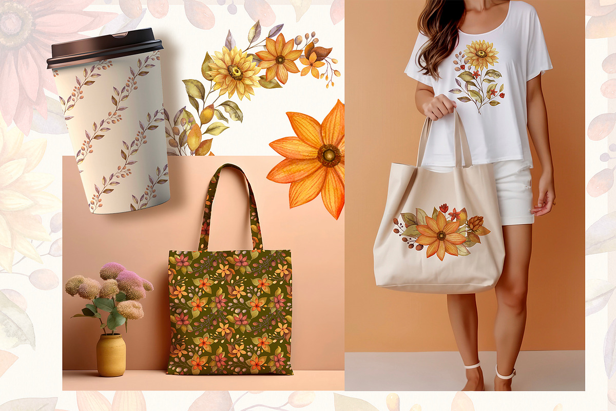 Fall Flowers: Autumn Watercolor Set, a Seasonal Illustration by Nadya Saen Art (Photo 11 of 16)