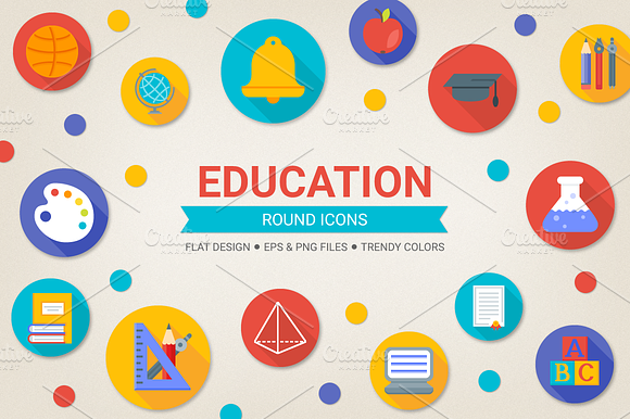 Round education icons preview 5