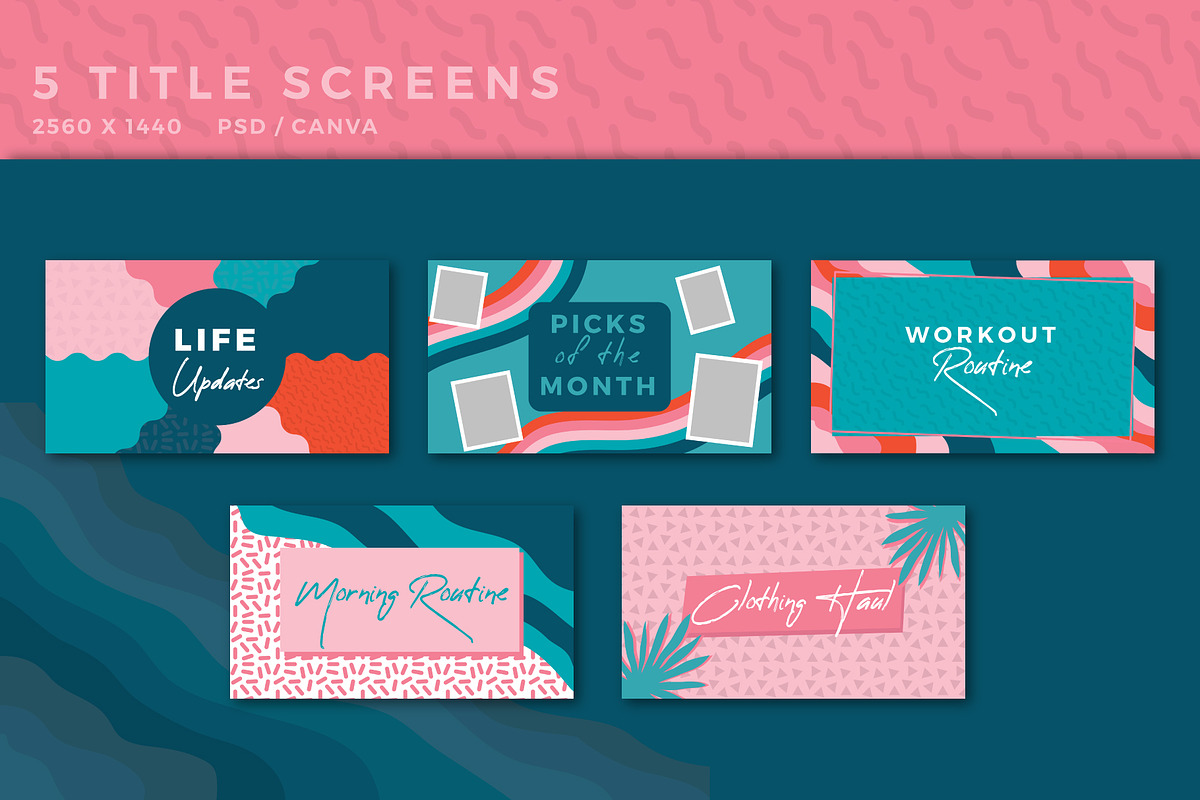 Youtube: Colorful Retro Branding Kit, a Social Media Template by Liseno Designs (Photo 3 of 7)