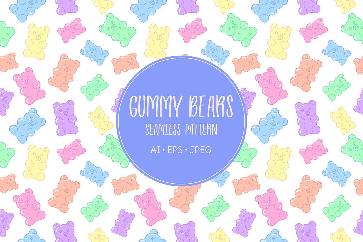 Gummy bears pattern, an Illustration by Cmeree