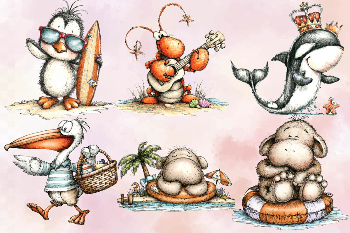 Beach Farm Animals PNG Clipart Set B, an Illustration by SVGArt (Photo 5 of 9)
