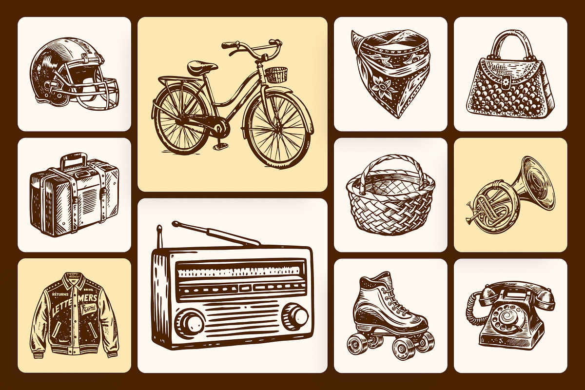Vintage Culture Illustration Set, a Person Illustration by Creative Stall (Photo 5 of 9)