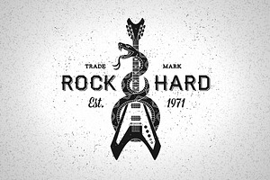 Vintage Label Rock Hard