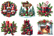 Traditional Christmas clipart, a Seasonal Illustration by AnetArtStore (Thumbnail 4 of 10)