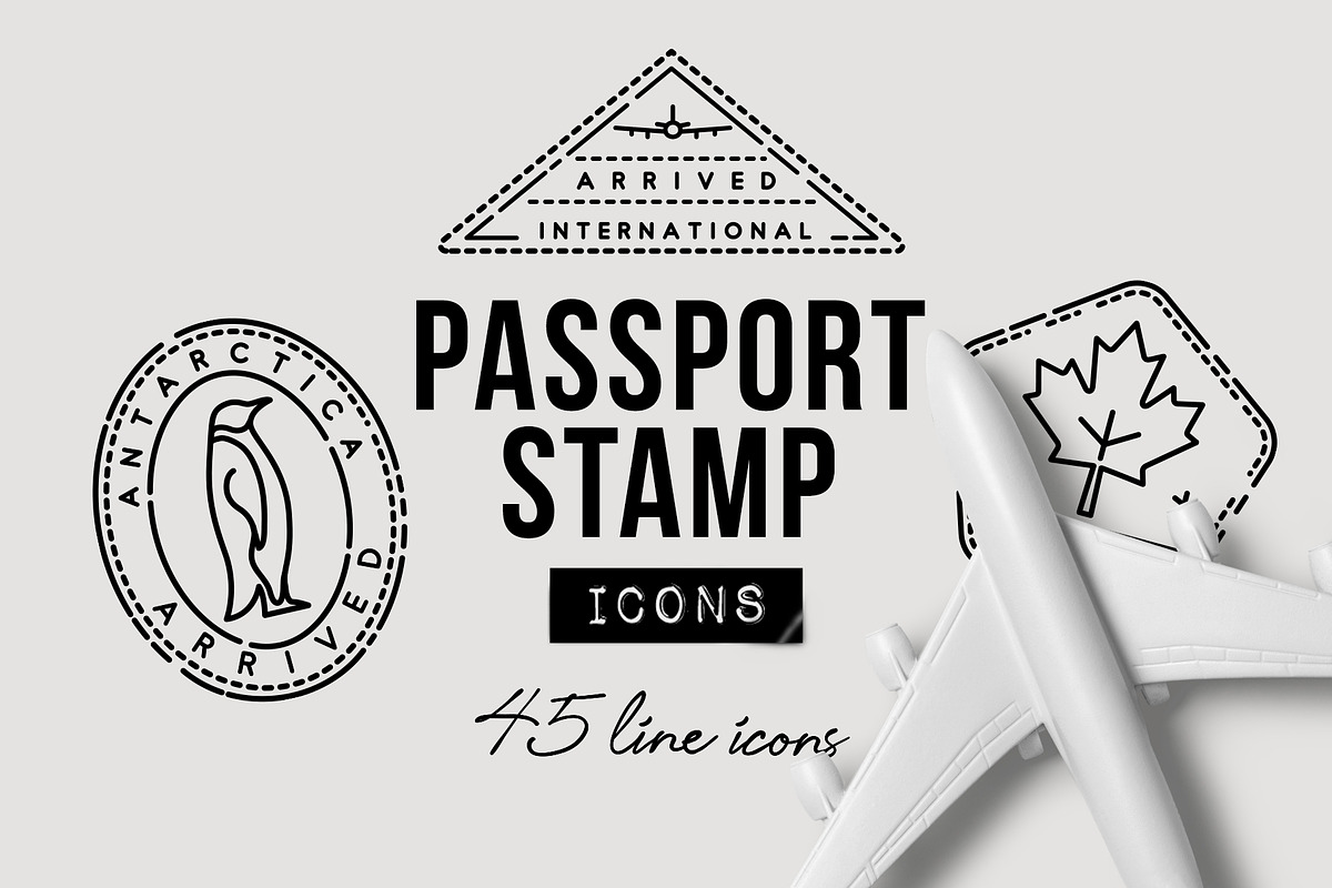 45 Passport Stamp Icons - Travel, an Outline Icon by Hatch Design Workshop (Photo 10 of 10)