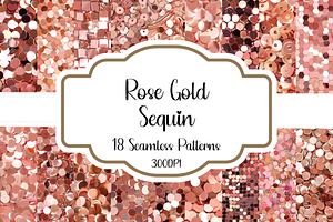 Rose Gold Sequin Seamless Patterns, a Pattern Graphic by PrintablesByFranklyn