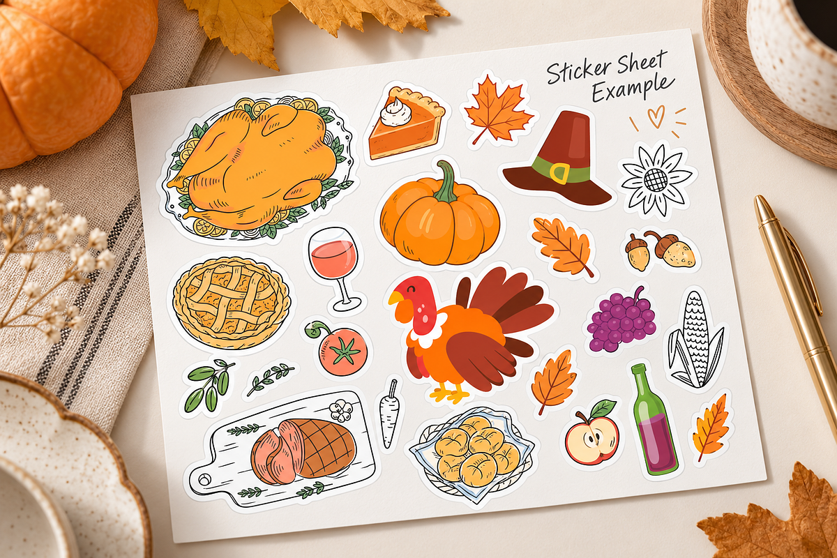 Thanksgiving Dinner Clipart Bundle, a Seasonal Illustration by Anna Studio
