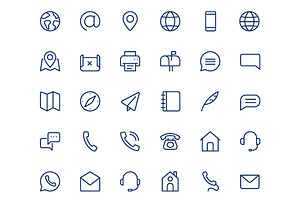 Contact line mini icons. 